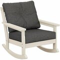 Polywood GNR23SA-145986 Vineyard Sand / Ash Deep Seating Rocking Chair 633GNR23SA14